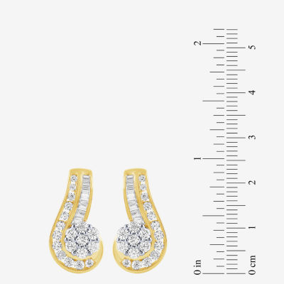 Diamond Blossom (G / Si2) /2 CT. T.W. Lab Grown White Diamond 10K Gold Flower Drop Earrings
