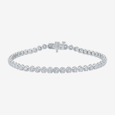 H-I / I1) CT. T.W. Lab Grown Diamond 10K White Gold Inch Tennis Bracelet