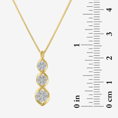 Diamond Blossom (-H / I1-I2) Womens 1/ CT. T.W. Lab Grown White Diamond 10K Gold Pendant Necklace