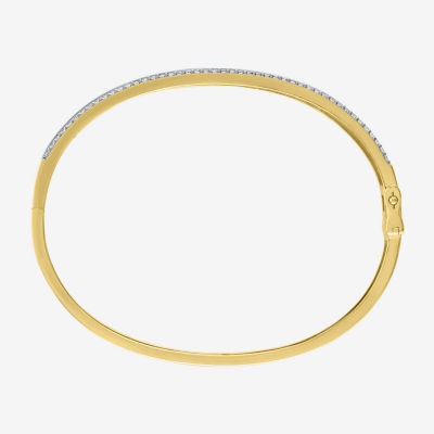 (G-H / I1-I2) 1 CT. T.W. Lab Grown White Diamond 10K Gold Bangle Bracelet