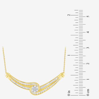 Diamond Blossom (G / Si2) Womens 2 CT. T.W. Lab Grown White Diamond 10K Gold Flower Pendant Necklace