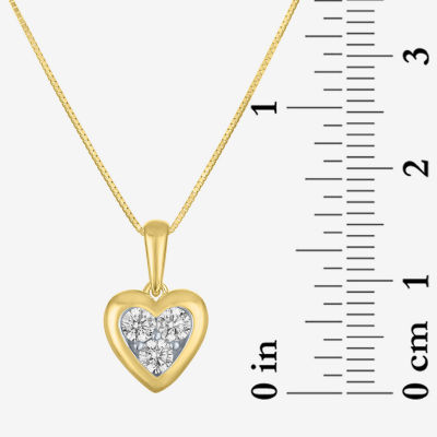 G-H / Si2-I1) Womens 1 1/ CT. T.W. Lab Grown White Diamond 10K Gold Heart Pendant Necklace