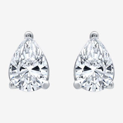 Ever Star (H-I / Si2-I1) 1 CT. T.W. Lab Grown White Diamond 10K White Gold Pear Stud Earrings