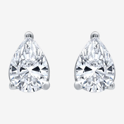 Ever Star (H-I / Si2-I1) 1 CT. T.W. Lab Grown White Diamond 10K White Gold Pear Stud Earrings