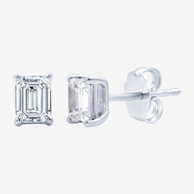 Ever Star (G / Si2-I1) 1 CT. T.W. Lab Grown White Diamond 10K White Gold Stud Earrings