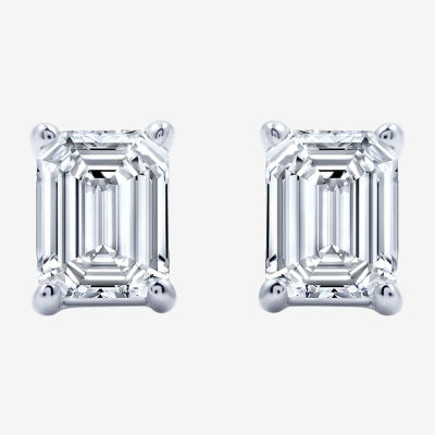 Ever Star (G / Si2-I1) 1 CT. T.W. Lab Grown White Diamond 10K White Gold Stud Earrings