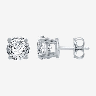 7/8 CT. T.W. Natural White Diamond 10K Gold Round Stud Earrings