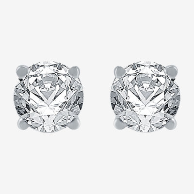 7/8 CT. T.W. Natural White Diamond 10K Gold Round Stud Earrings