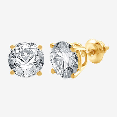 Ever Star (G / Vs1-Vs2) CT. T.W. Lab Grown White Diamond 14K White Gold Round Stud Earrings