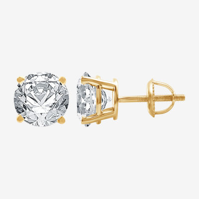 Ever Star (G / Vs1-Vs2) CT. T.W. Lab Grown White Diamond 14K White Gold Round Stud Earrings