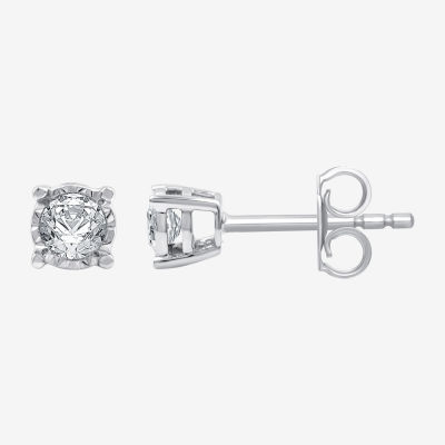 Ever Star (G / SI1-SI2) 1/3 CT.T.W. Lab-Grown Diamond 14K over Silver or Sterling SIlver Round Stud Earrings
