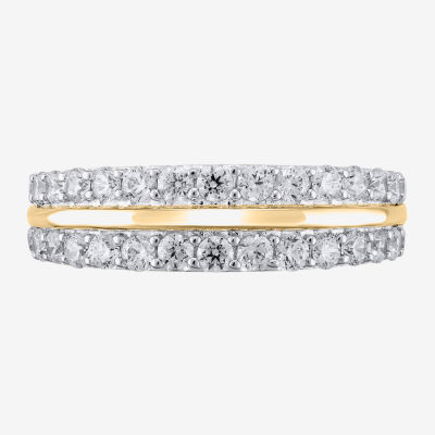 (G / Si2) 1 CT. T.W. Lab Grown White Diamond 10K Gold Anniversary Wedding Band