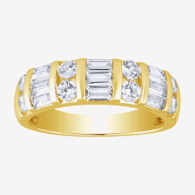 (G / Si2) Womens 21.5MM 1 CT. T.W. Lab Grown White Diamond 10K Gold Anniversary Band