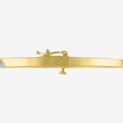 Diamond Addiction (G-H / I1-I2) Womens 1/10 CT. T.W. Lab Grown White Diamond 14K Gold Over Silver Sterling Silver Triangle Bangle Bracelet
