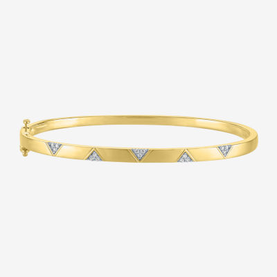 Diamond Addiction (G-H / I1-I2) 1/10 CT. T.W. Lab Grown White Diamond 14K Gold Over Silver Sterling Silver Triangle Bangle Bracelet