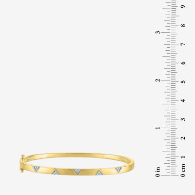 Diamond Addiction (G-H / I1-I2) 1/10 CT. T.W. Lab Grown White Diamond 14K Gold Over Silver Sterling Silver Triangle Bangle Bracelet