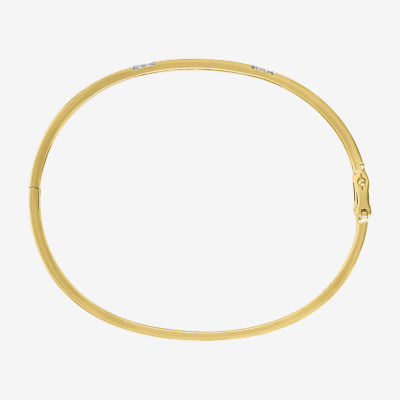 Diamond Addiction (G-H / I1-I2) Womens 1/10 CT. T.W. Lab Grown White Diamond 14K Gold Over Silver Sterling Silver Triangle Bangle Bracelet