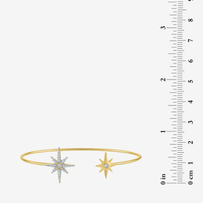 Diamond Addiction (G-H / I1-I2) North Star Womens 1/10 CT. T.W. White Diamond 14K Gold Over Silver Sterling Silver Cuff Bracelet