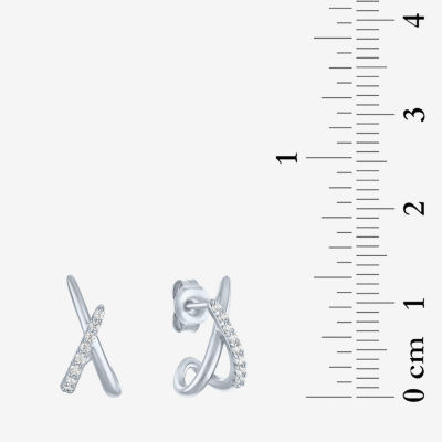 Diamond Addiction (G-H / I1-I2) 1/10 CT. T.W. Lab Grown White Diamond Sterling Silver 14mm Hoop Earrings