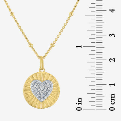 Diamond Addiction (G-H / I1-I2) Womens 1/10 CT. T.W. Lab Grown White Diamond 14K Gold Over Silver Sterling Silver Heart Pendant Necklace