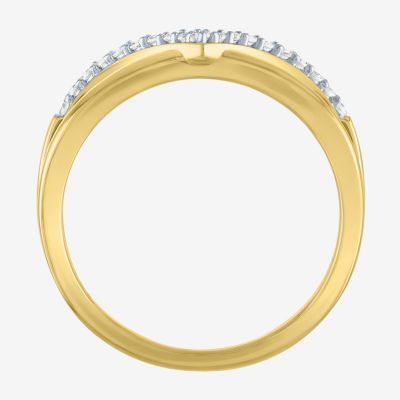 Diamond Addiction (G-H / I1-I2) Womens 1/10 CT. T.W. Lab Grown White Diamond 14K Gold Over Silver Sterling Silver Cocktail Ring