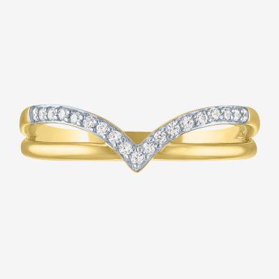 Diamond Addiction (G-H / I1-I2) Womens 1/10 CT. T.W. Lab Grown White 14K Gold Over Silver Sterling Cocktail Ring