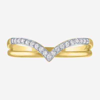 Diamond Addiction (G-H / I1-I2) Womens 1/10 CT. T.W. Lab Grown White Diamond 14K Gold Over Silver Sterling Silver Cocktail Ring