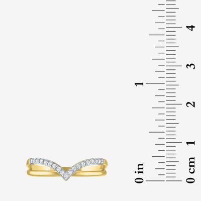 Diamond Addiction (G-H / I1-I2) Womens 1/10 CT. T.W. Lab Grown White Diamond 14K Gold Over Silver Sterling Silver Cocktail Ring