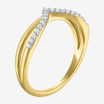 Diamond Addiction (G-H / I1-I2) Womens 1/10 CT. T.W. Lab Grown White Diamond 14K Gold Over Silver Sterling Silver Cocktail Ring