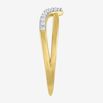 Diamond Addiction (G-H / I1-I2) Womens 1/10 CT. T.W. Lab Grown White Diamond 14K Gold Over Silver Sterling Silver Cocktail Ring