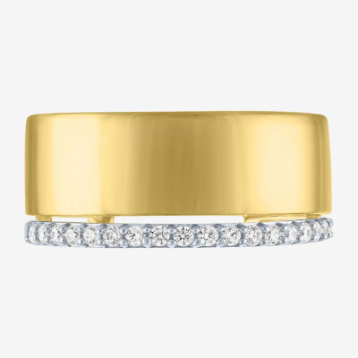 Diamond Addiction (G-H / Si2-I1) Womens 1/4 CT. T.W. Lab Grown White 14K Gold Over Silver Round Cocktail Ring