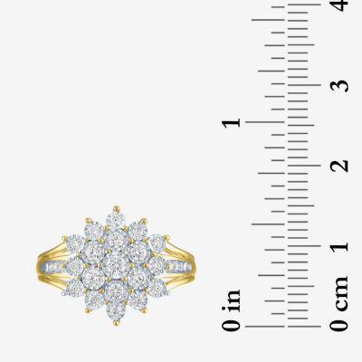 G-H/ I1-I2) Womens 1/2 CT. T.W. Lab Grown White Diamond 14K Gold Over Silver Cocktail Ring