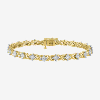 G-H/ I1-I2) 1/2 CT. T.W. Lab Grown White Diamond 14K Gold Over Silver Sterling Silver 7.25 Inch Tennis Bracelet