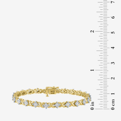 G-H/ I1-I2) 1/2 CT. T.W. Lab Grown White Diamond 14K Gold Over Silver Sterling Silver 7.25 Inch Tennis Bracelet