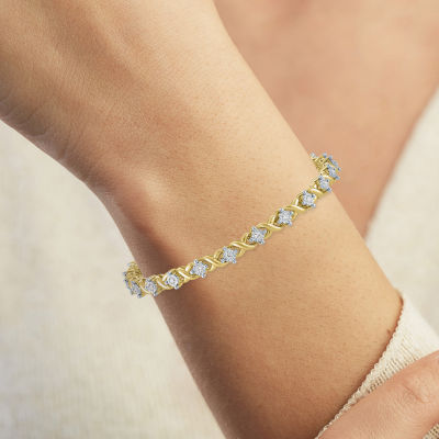 G-H/ I1-I2) 1/2 CT. T.W. Lab Grown White Diamond 14K Gold Over Silver Sterling Silver 7.25 Inch Tennis Bracelet