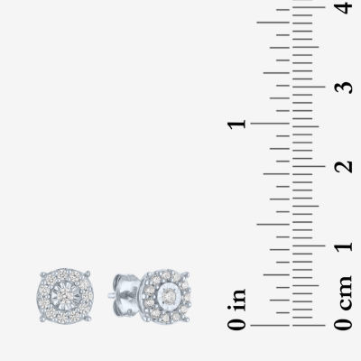 (G-H/ I1-I2) 1/4 CT. T.W. Lab Grown White Diamond Sterling Silver Round Stud Earrings