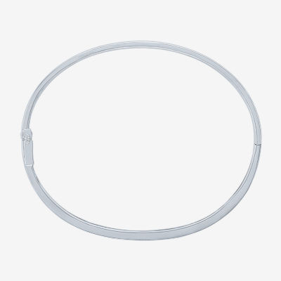 (G-H, Si2-I1) Womens 1/10 CT. T.W. Lab Grown White Diamond 14K Gold Over Silver Bangle Bracelet