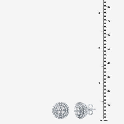 1 CT. T.W. Mined White Diamond Stainless Steel 11.8mm Stud Earrings