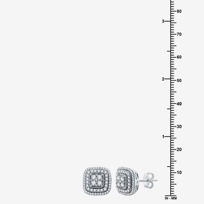1 CT. T.W. Mined White Diamond Sterling Silver 11.7mm Stud Earrings
