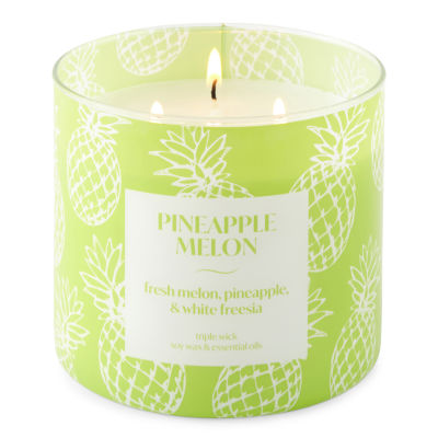 Distant Lands 14oz 3 Wick Pineapple Melon Scented Jar Candle