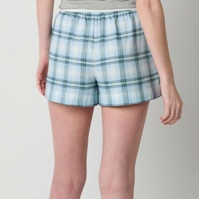 Arizona Body Womens Juniors Flannel Pajama Shorts