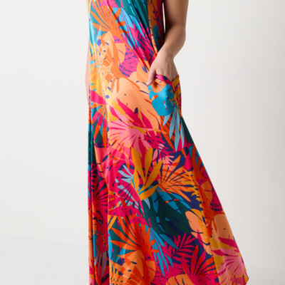 Be by CHETTA B Sleeveless Leaf Maxi Dress