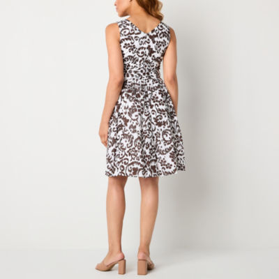 Rabbit Design Sleeveless Fit + Flare Dress