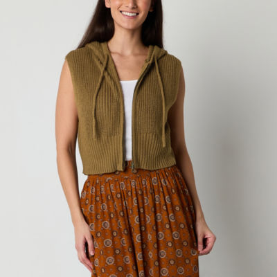 Arizona Hooded Sweater Vest Juniors, Color Kangaroo Marl JCPenney