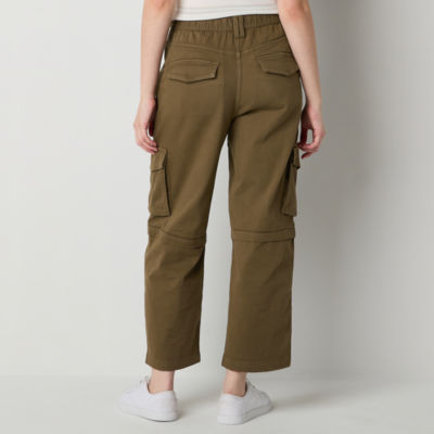 Arizona Womens Mid Rise Stretch Fabric Tapered Cargo Pant