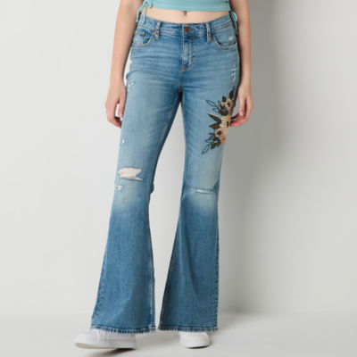 Arizona - Juniors Long Womens Low Rise Flare Leg Jean