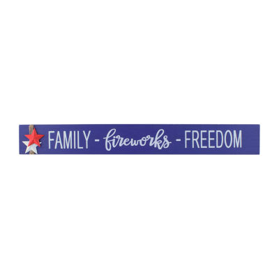 National Tree Co. "19in ""Family Friends Freedom""" Tabletop Decor