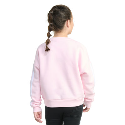 adidas Big Kid Girls Crew Neck Fleece Embroidered Long Sleeve Sweatshirt
