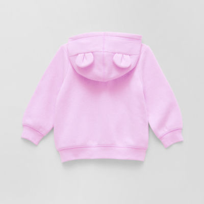 Okie Dokie Baby Girls Fleece Hooded Lightweight Jacket
