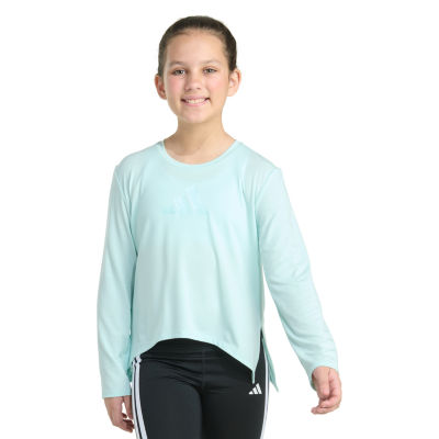 adidas Big Kid Girls Crew Neck Long Sleeve Regular Fit Graphic T-Shirt